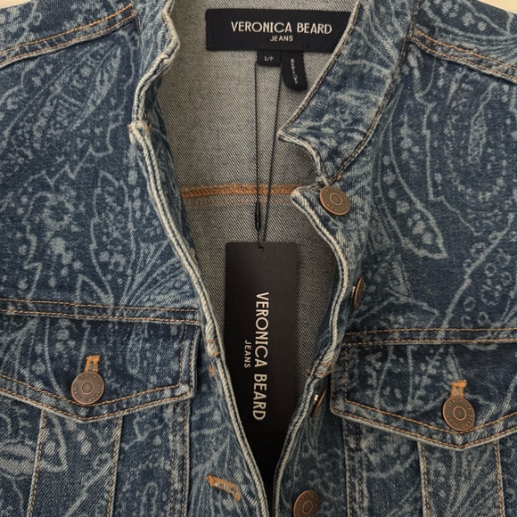 Veronica Beard Tika Paisley Denim Jacket Size Small - Picture 4 of 4
